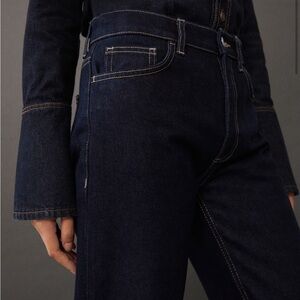 Mango High Rise Straight Dark Indigo Jeans